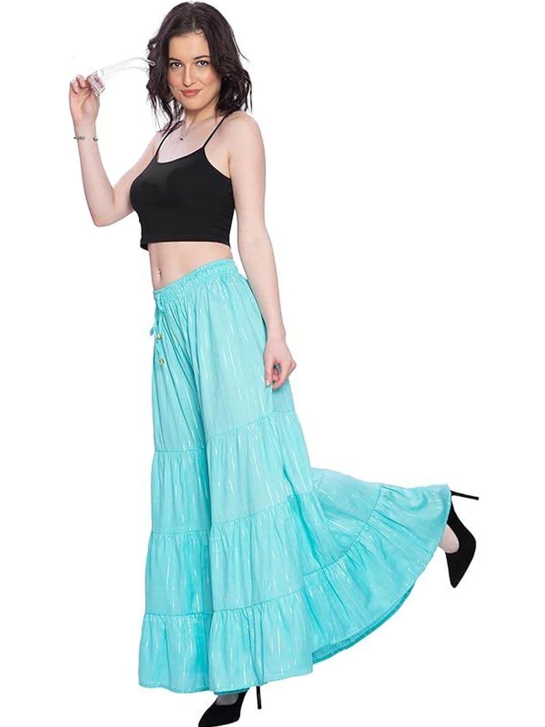 TNQ Women Striped Flared Ethnic Palazzos thumbnail 5