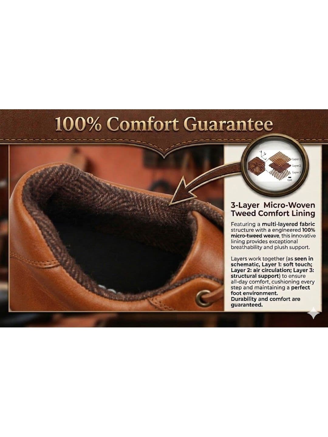 HITCARO Men Leather Golf Shoes thumbnail 7