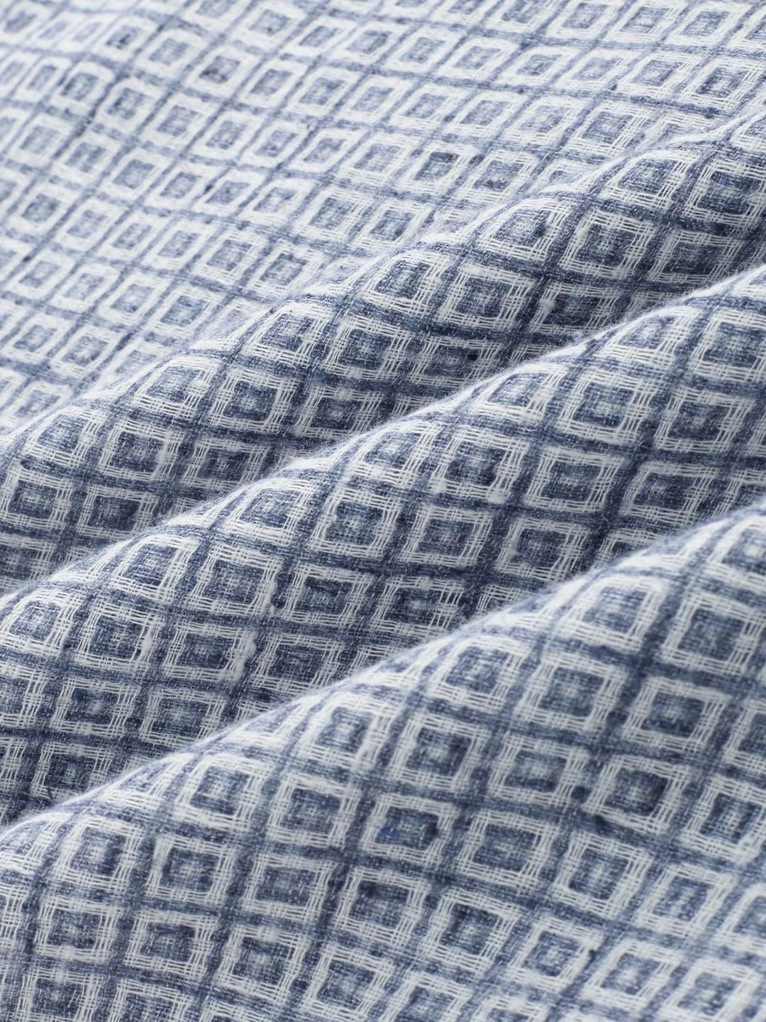 VASTRADO Navy Geometric Maze Textured Kurta thumbnail 7
