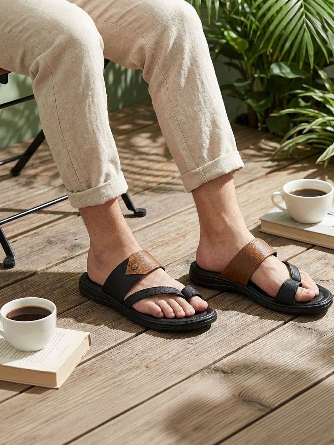CALIBREL Men Colourblocked Flip Flops thumbnail 5