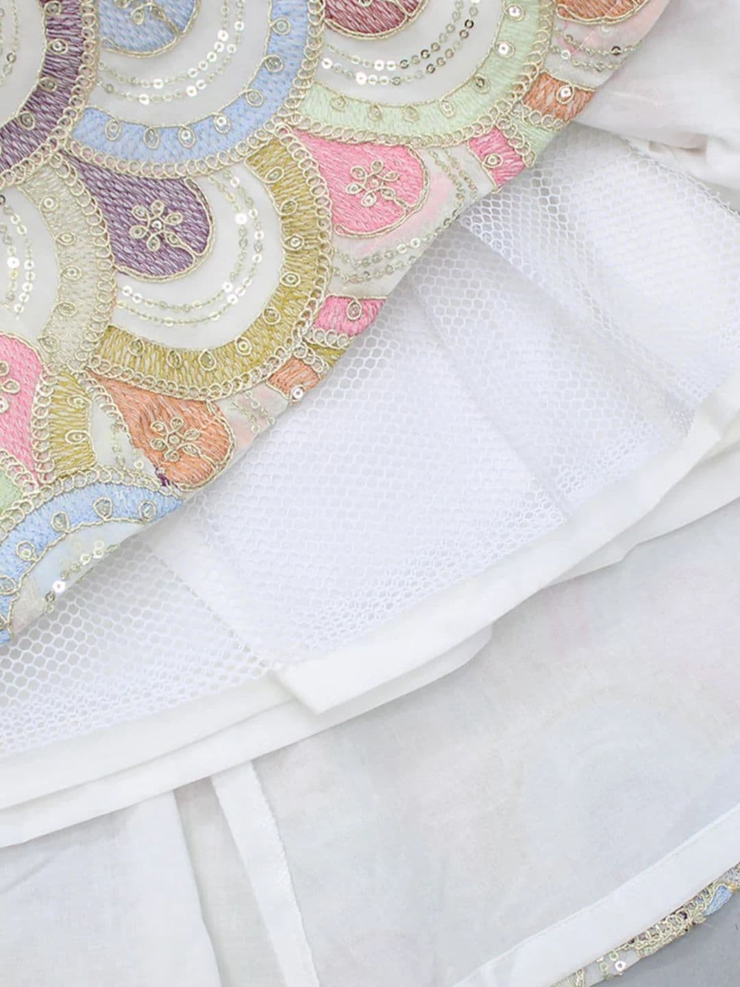 The Little Tales Girls Embroidered Thread Work Ready to Wear Lehenga & Blouse With Dupatta thumbnail 7