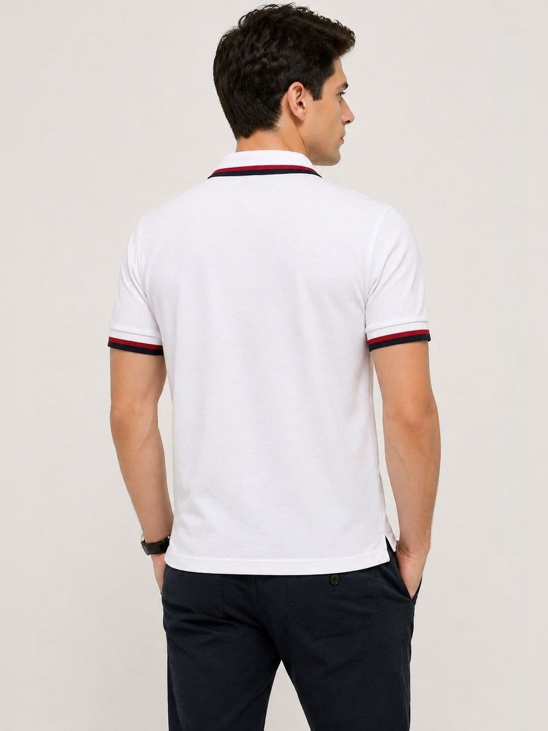 Raves Men Brand Logo Polo Collar Bio Finish T-shirt thumbnail 6