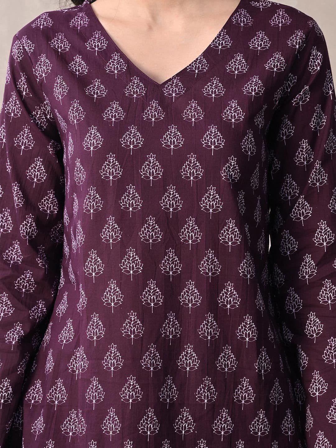 MEERA FAB Women Ethnic Motifs Printed Regular Pure Cotton Kurta with Palazzos & With Dupatta thumbnail 7