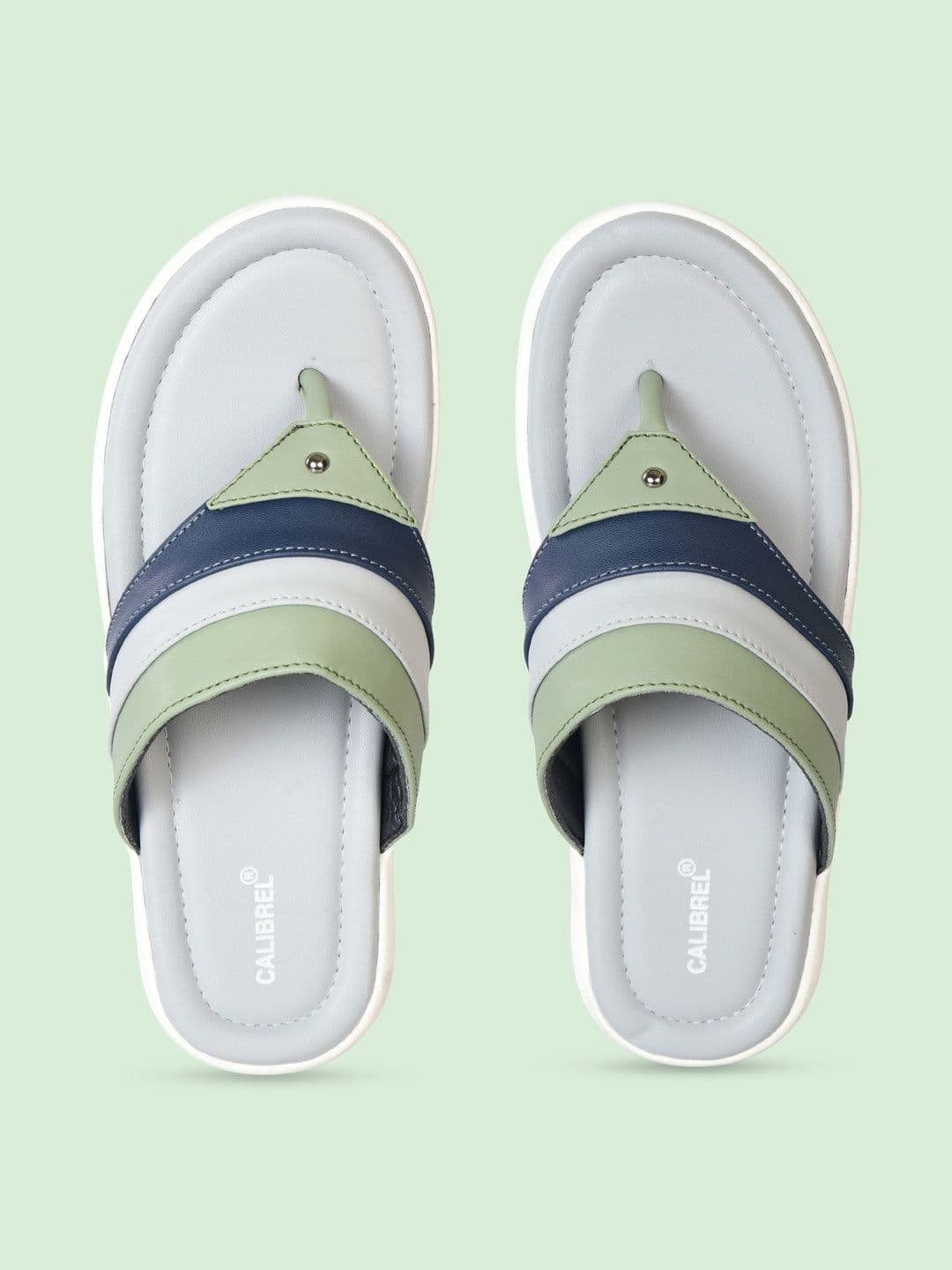 CALIBREL Men Colourblocked Thong Flip-Flops thumbnail 4
