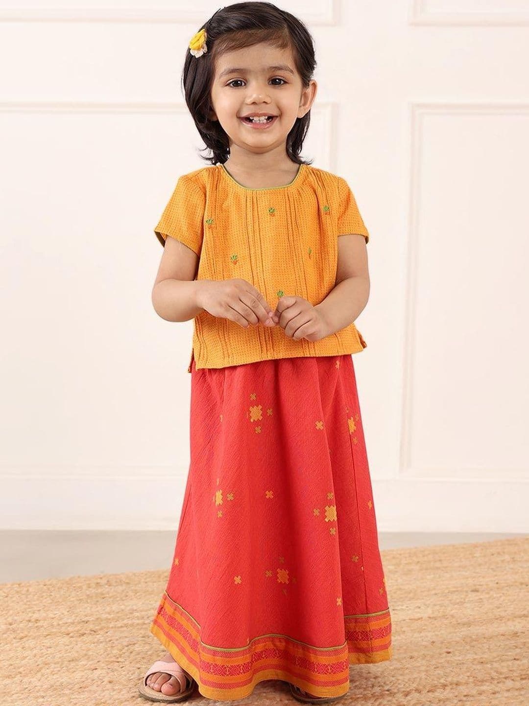 Fabindia Girls Embroidered Ready to Wear Lehenga Set thumbnail 5
