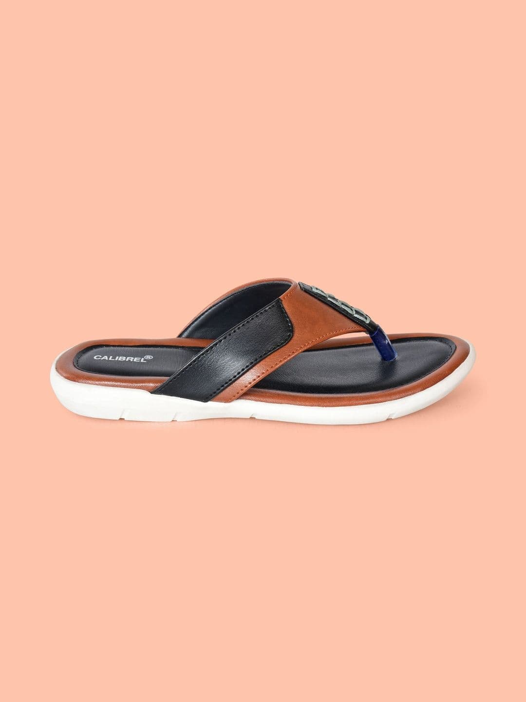 CALIBREL Men Colourblocked Rubber Thong Flip-Flops thumbnail 2