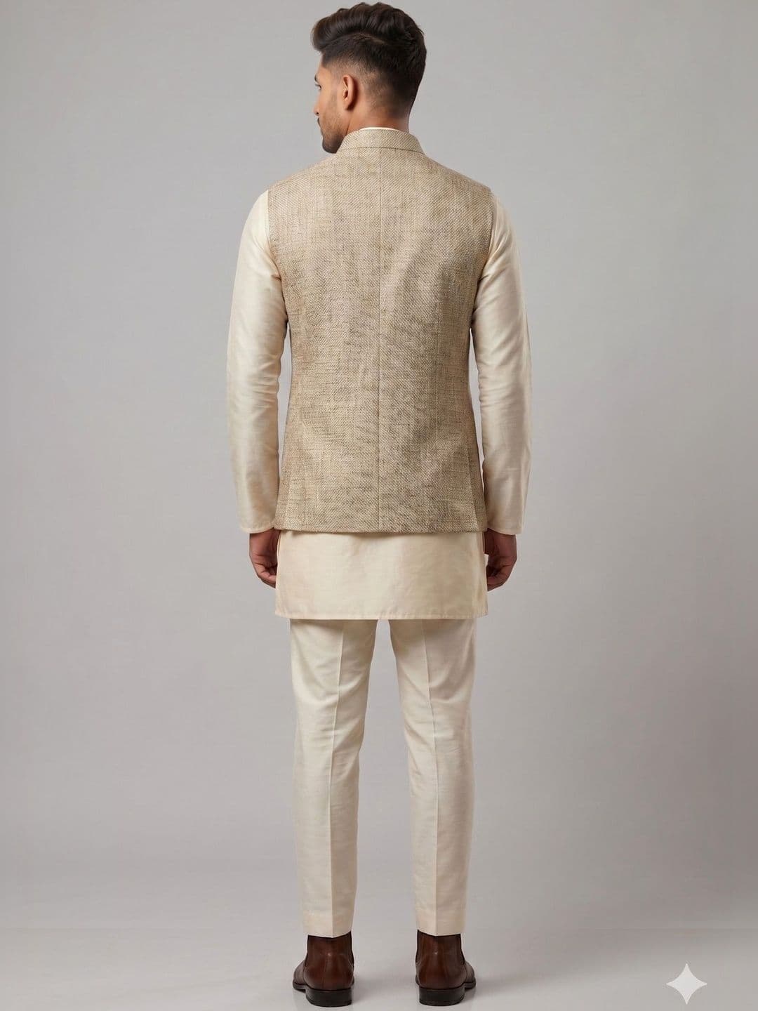 A LOYAL Woven Design Woven Nehru Jackets thumbnail 6