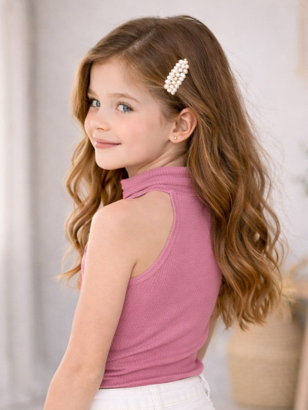 Ninas Girls Pink Cotton Blend Tops thumbnail 4