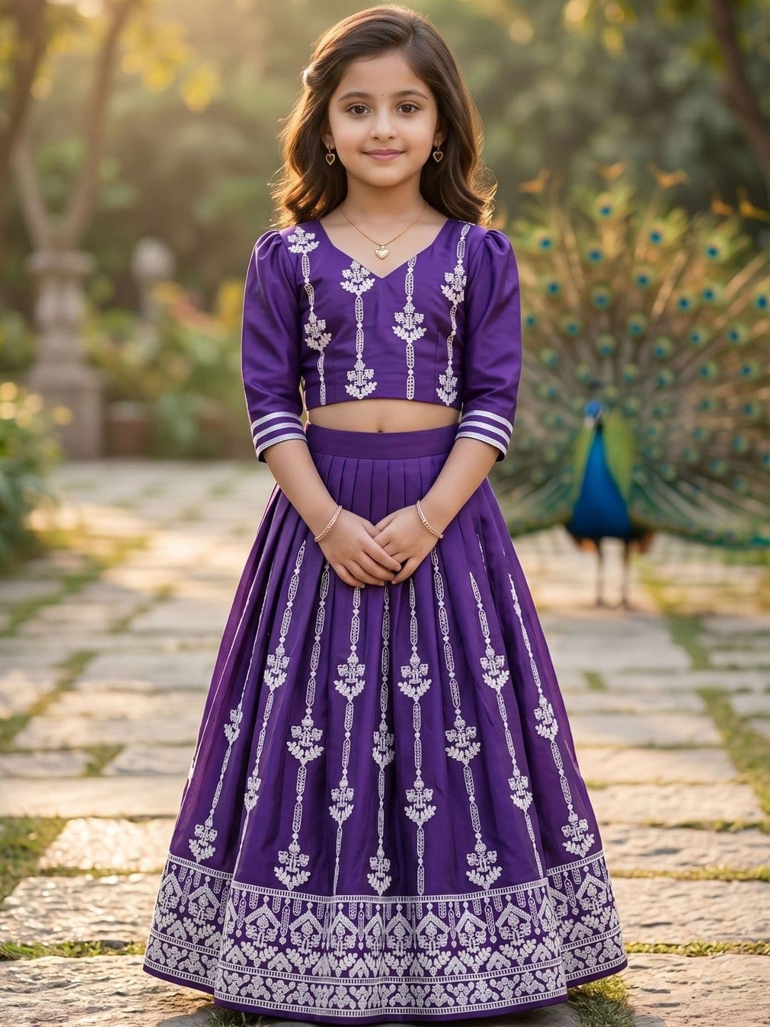 KALINI Girls Embroidered Thread Work Ready to Wear Lehenga & - view 1
