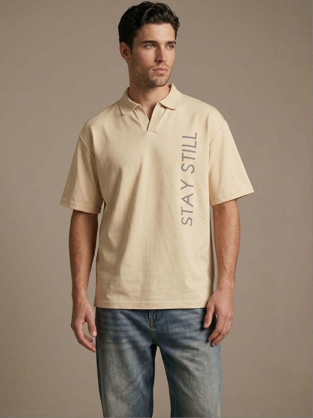 glitchez Men Typography Printed Polo Collar T-shirt thumbnail 5