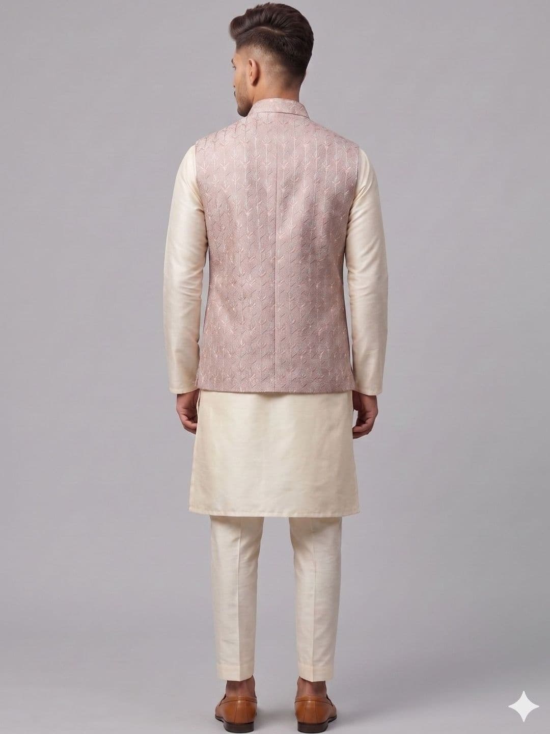 A LOYAL Embroidered Silk Blend Woven Nehru Jackets thumbnail 5