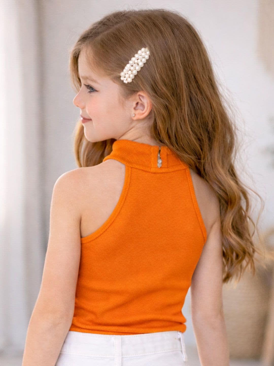 Ninas Girls Orange Cotton Blend Tops thumbnail 3