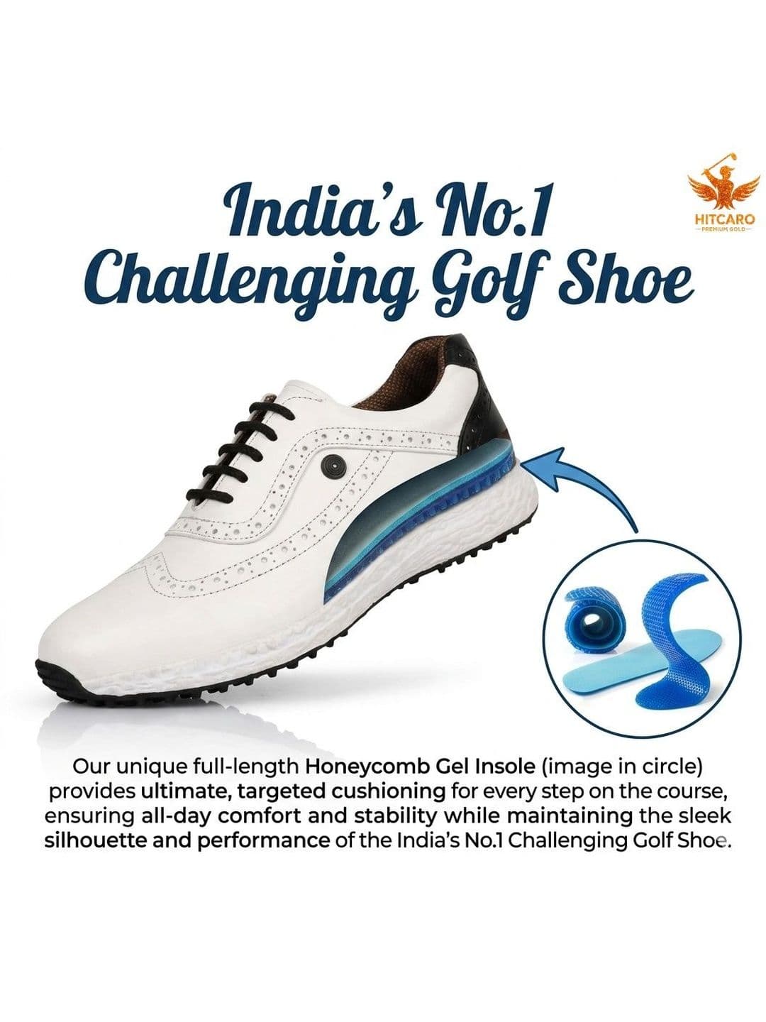 HITCARO Men Leather Golf Shoes thumbnail 7