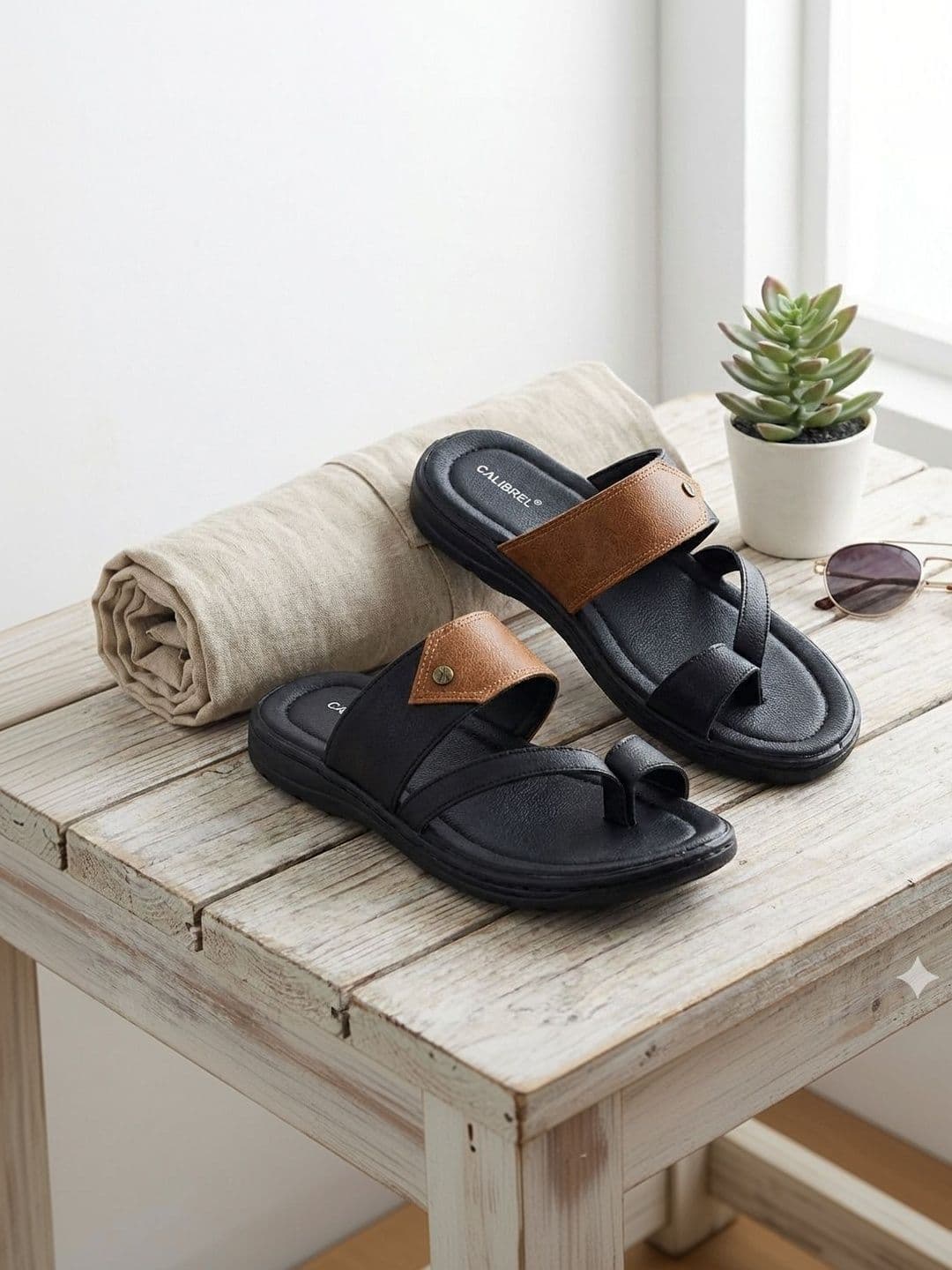 CALIBREL Men Colourblocked Flip Flops - view 1