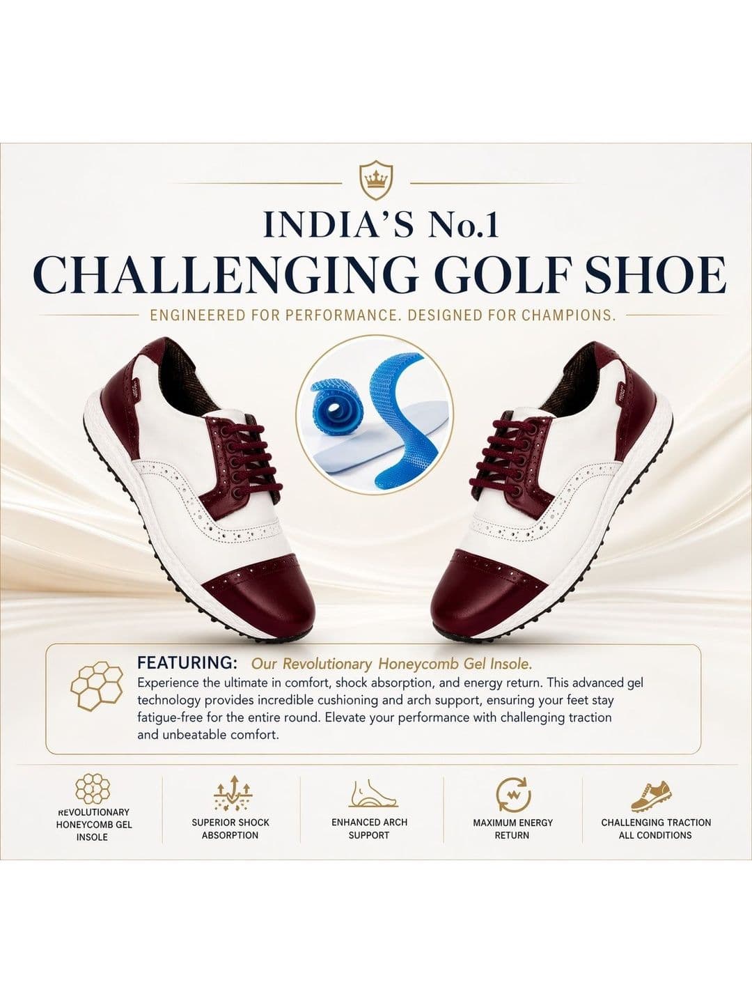 HITCARO Men Leather Golf Shoes thumbnail 5