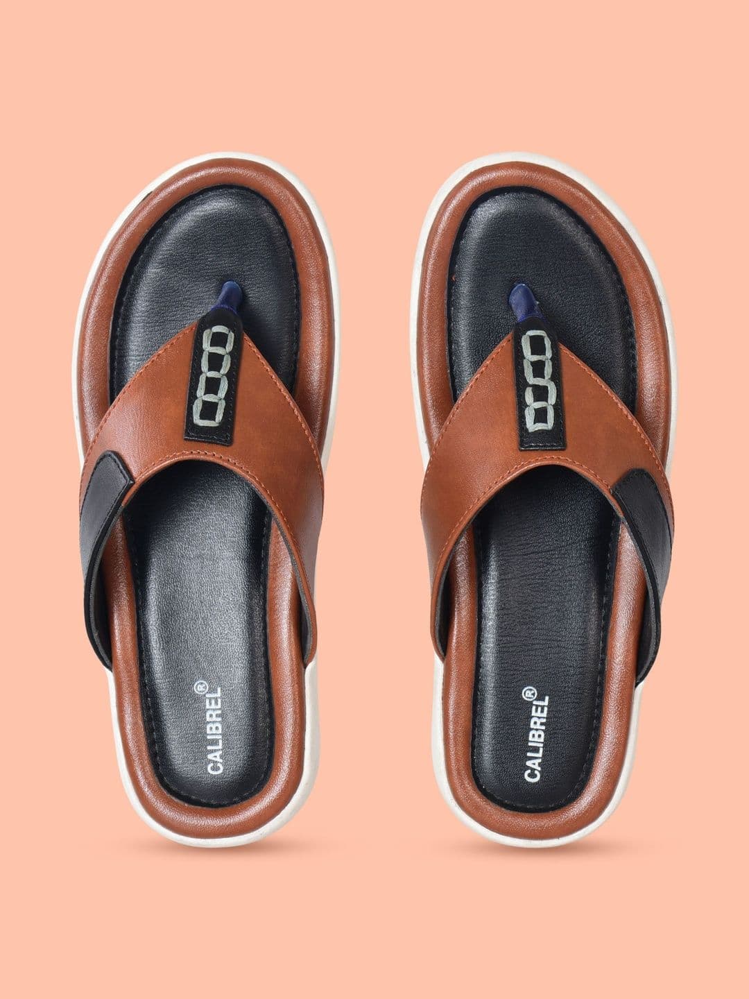 CALIBREL Men Colourblocked Rubber Thong Flip-Flops thumbnail 6