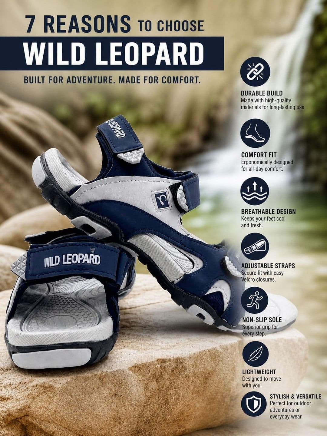 WILD LEOPARD Men Comfort Sandals thumbnail 3
