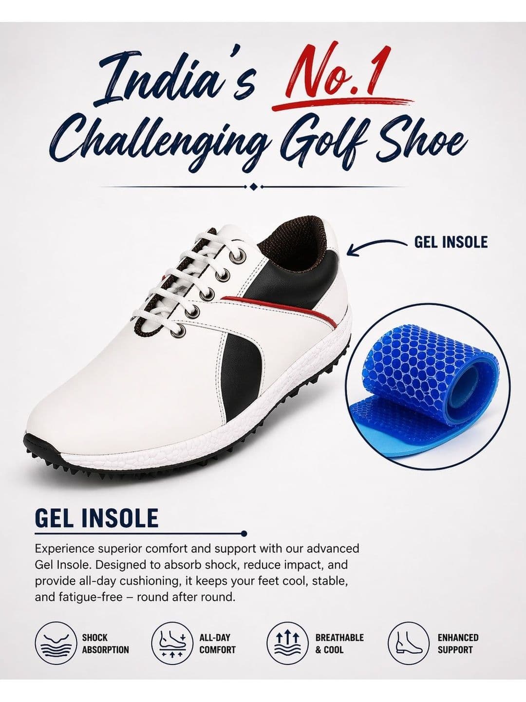 HITCARO Men Leather Golf Shoes thumbnail 5