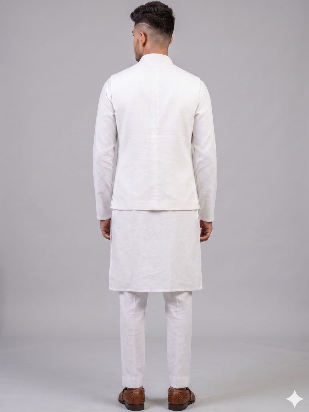 A LOYAL Linen Woven Nehru Jackets thumbnail 3