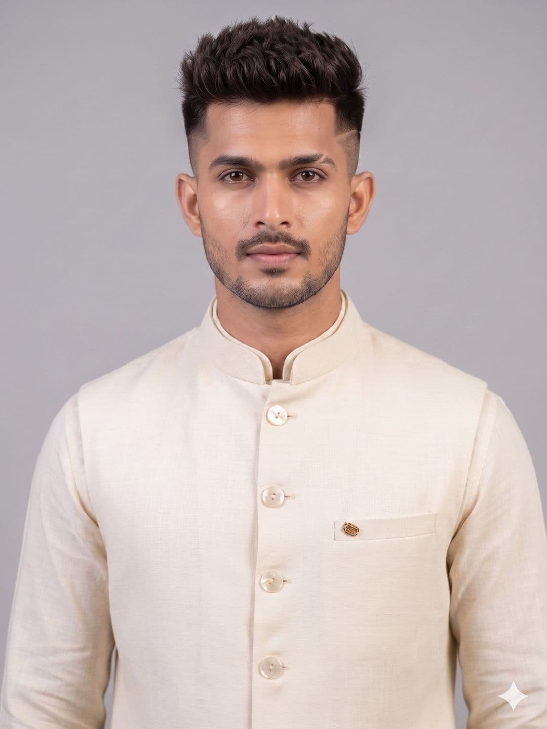 A LOYAL Linen Woven Nehru Jackets thumbnail 2