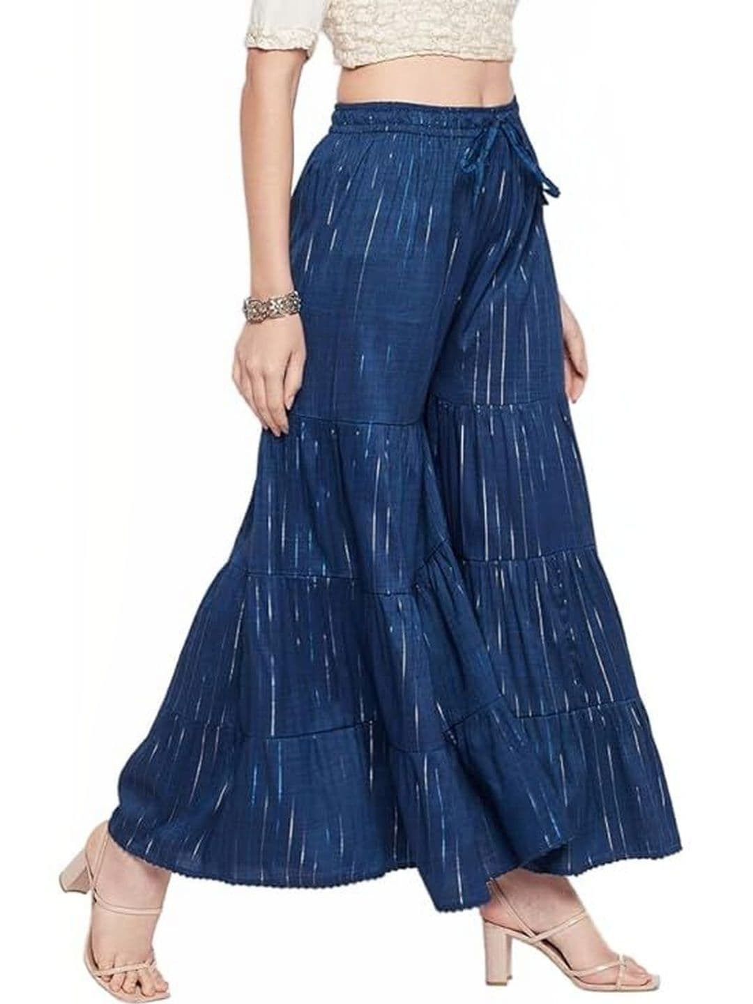 TNQ Women Printed Flared Ethnic Palazzos thumbnail 5