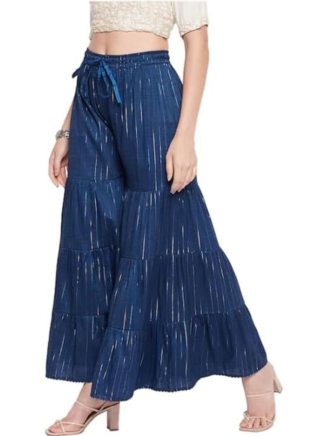 TNQ Women Printed Flared Ethnic Palazzos thumbnail 2