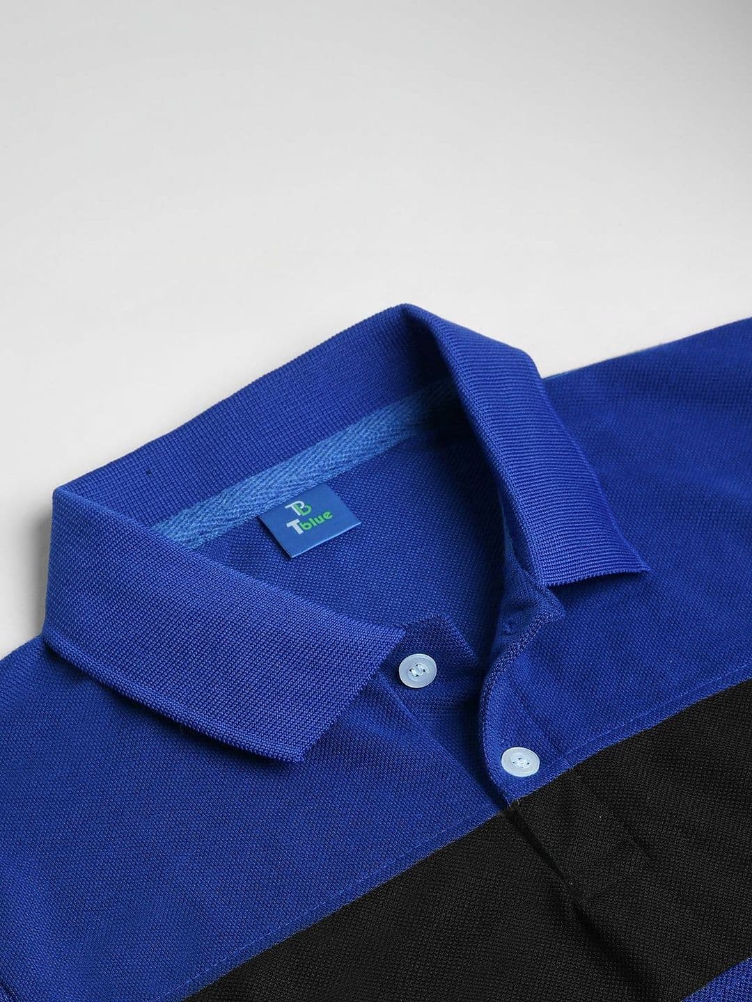 TB BLUE Men Striped Polo Collar Slim Fit T-shirt thumbnail 4