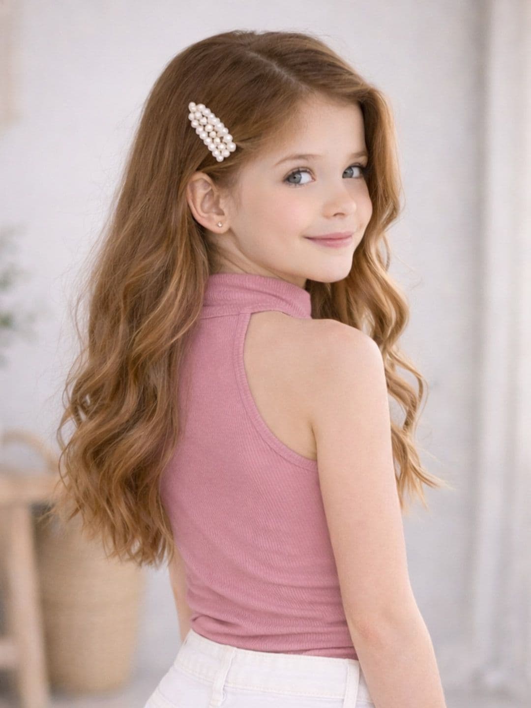 Ninas Girls Pink Cotton Blend Tops thumbnail 2