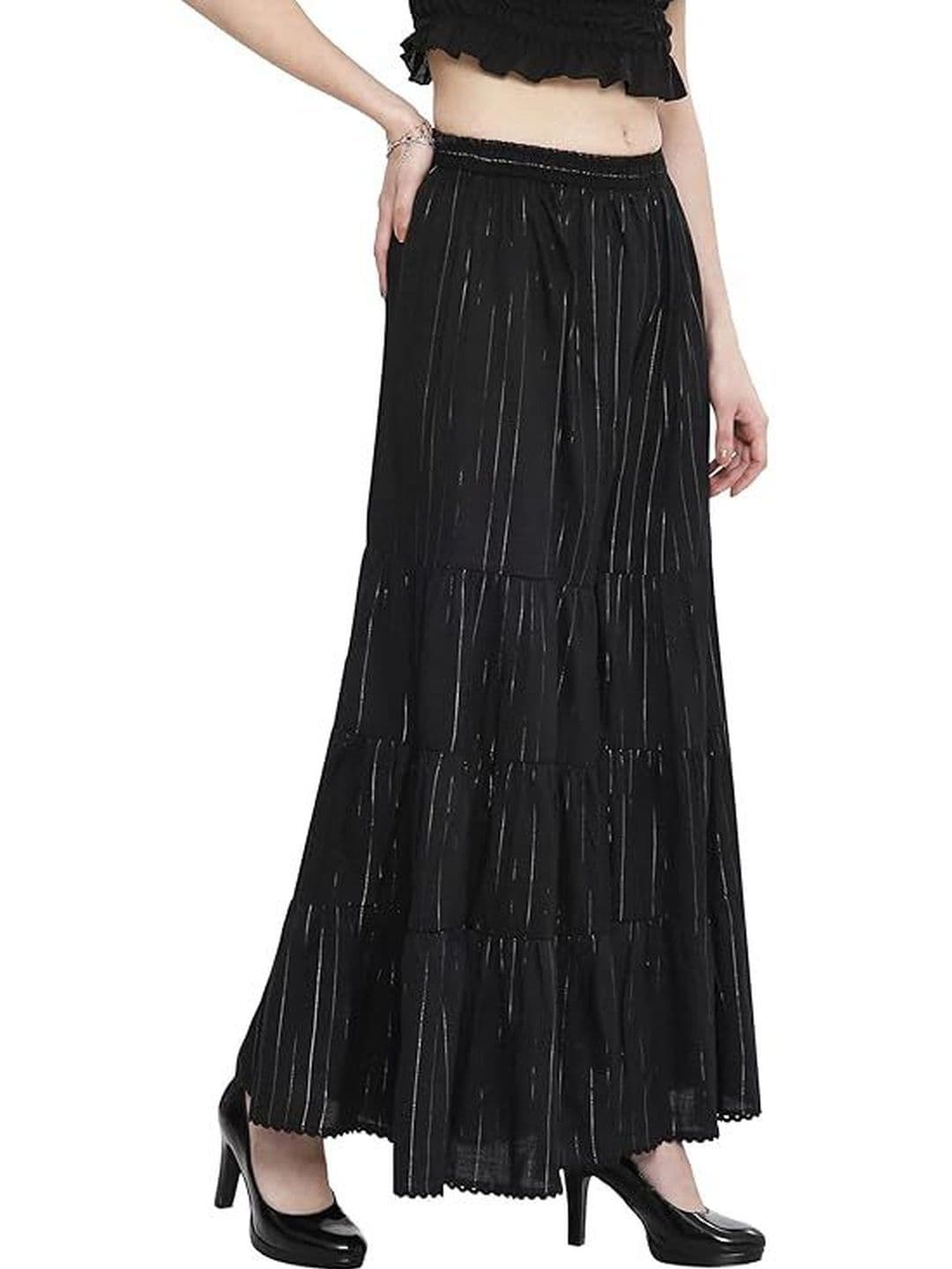TNQ Women Striped Flared Ethnic Palazzos thumbnail 2
