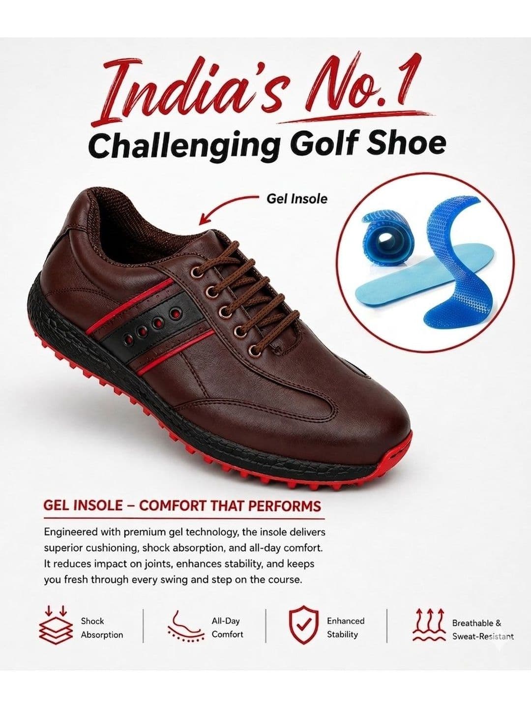 HITCARO Men Leather Golf Shoes thumbnail 4
