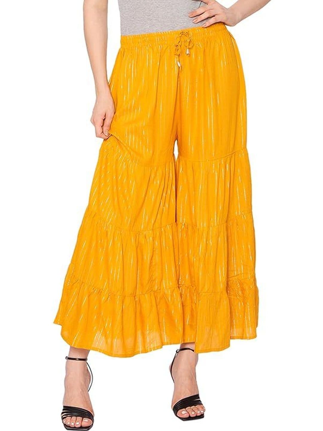 TNQ Women Printed Flared Ethnic Palazzos - view 1