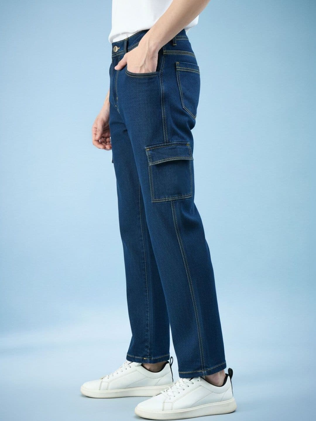 SZN Men Classic Straight Fit Mid-Rise Stretchable Jeans thumbnail 3