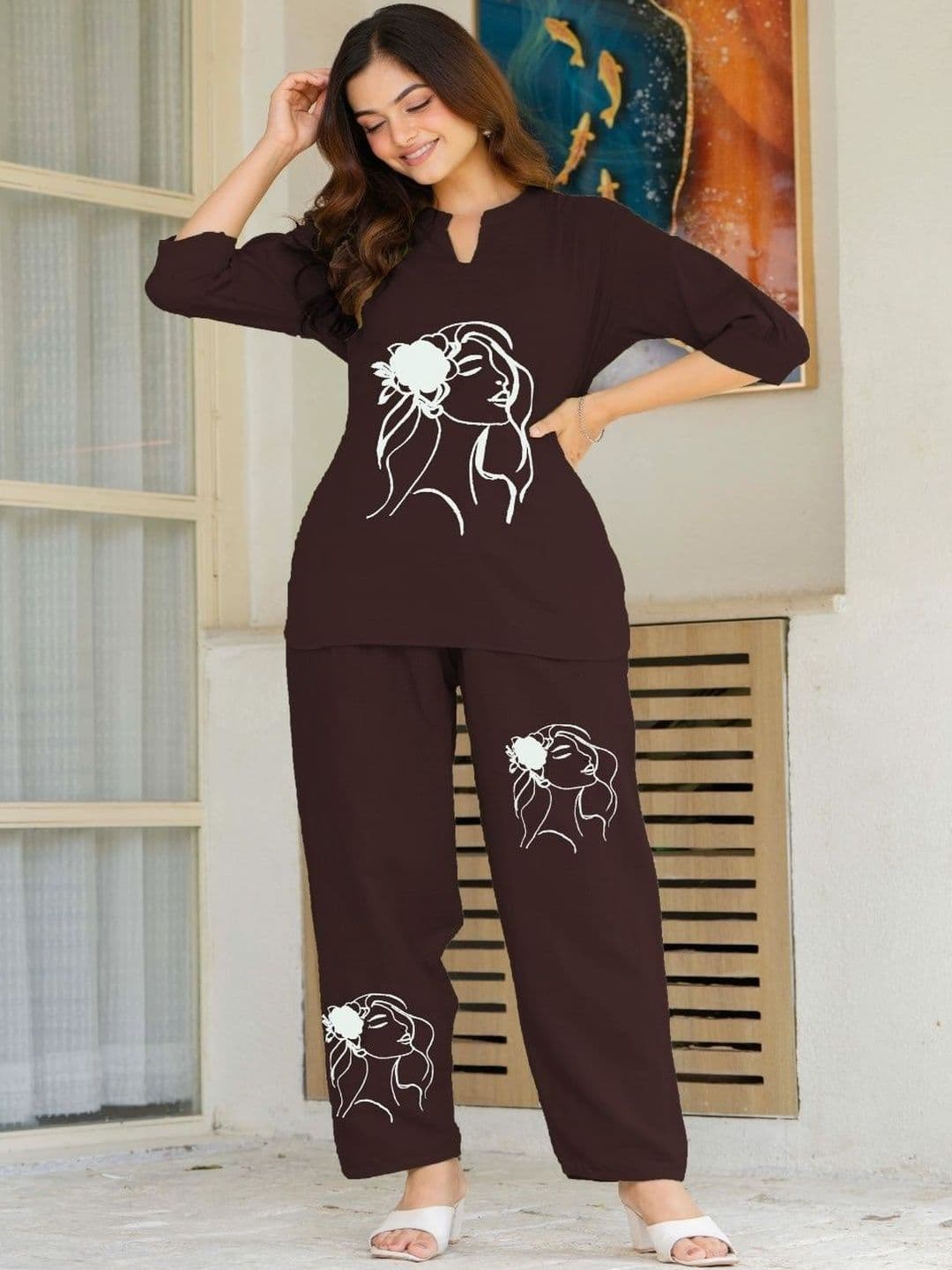 Naida Printed Top with Trousers thumbnail 2