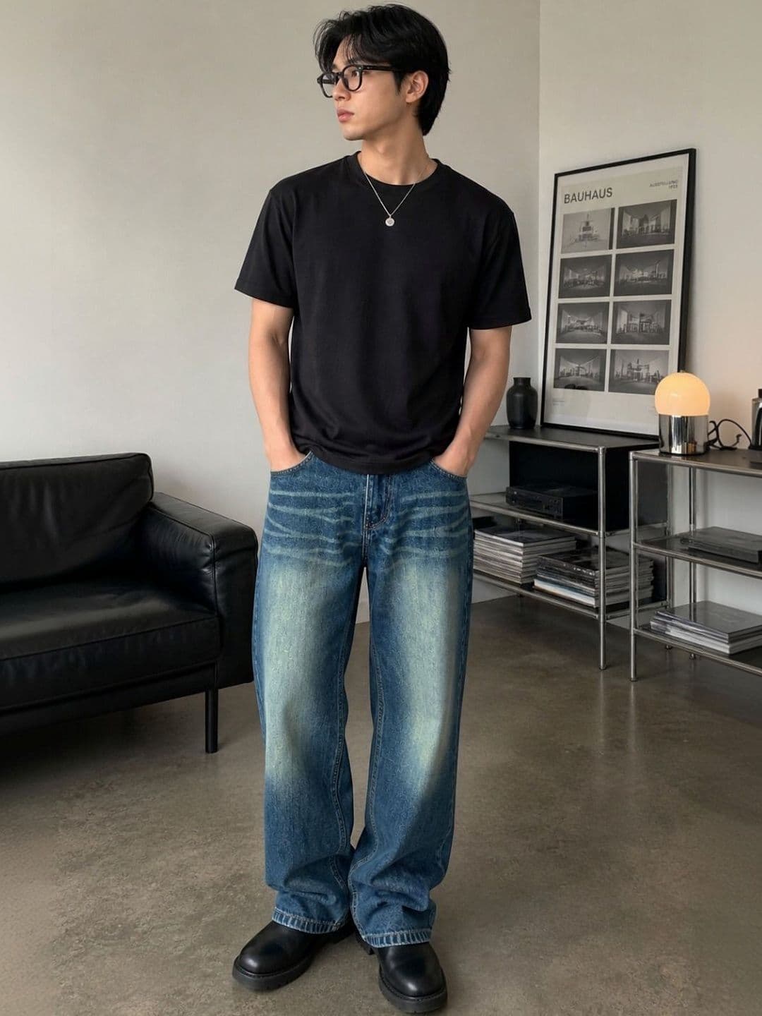 Line out line Men Mid-Rise Light Fade Jeans