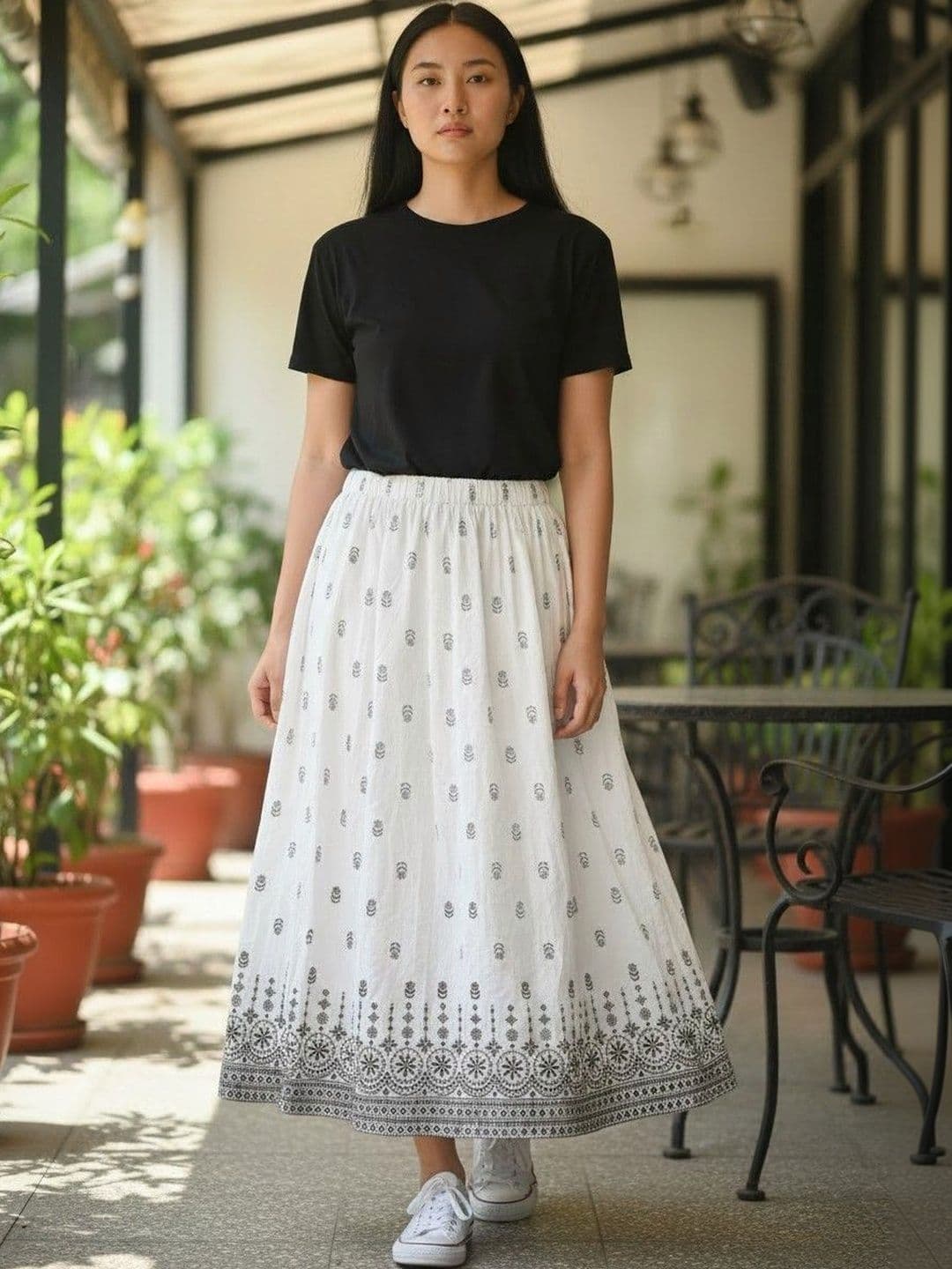Cot'N Soft Women Pure Cotton Floral Midi A-Line Skirt - view 1