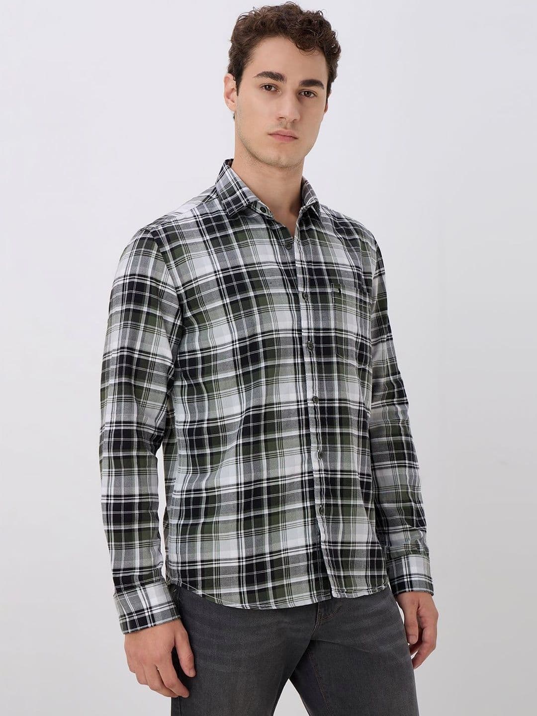 WERT Men Comfort Slim Fit Tartan Checks Checked Casual Shirt thumbnail 5