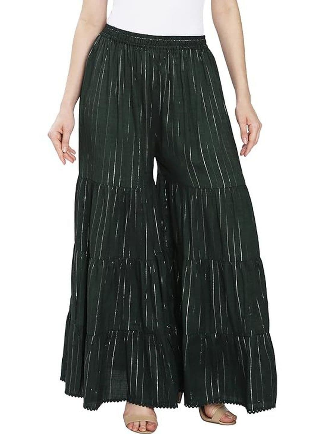 TNQ Women Striped Flared Ethnic Palazzos - view 1