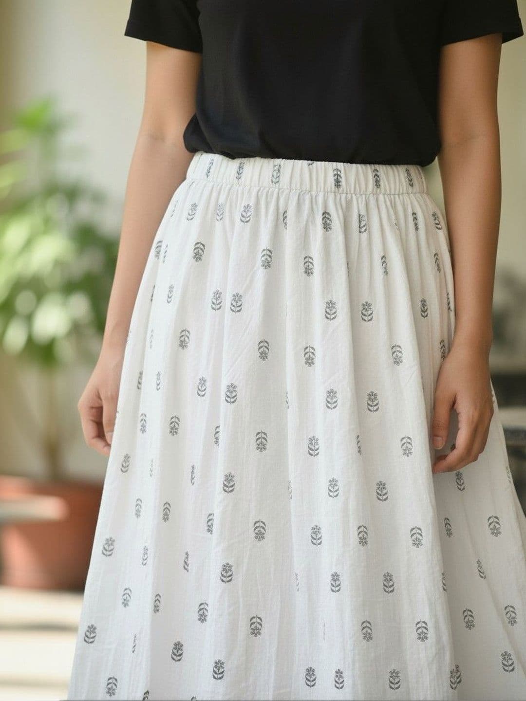 Cot'N Soft Women Pure Cotton Floral Midi A-Line Skirt thumbnail 5