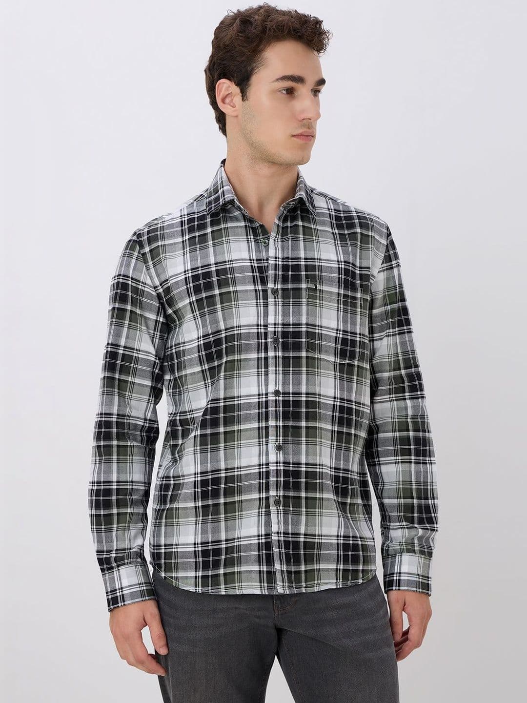 WERT Men Comfort Slim Fit Tartan Checks Checked Casual Shirt - view 1