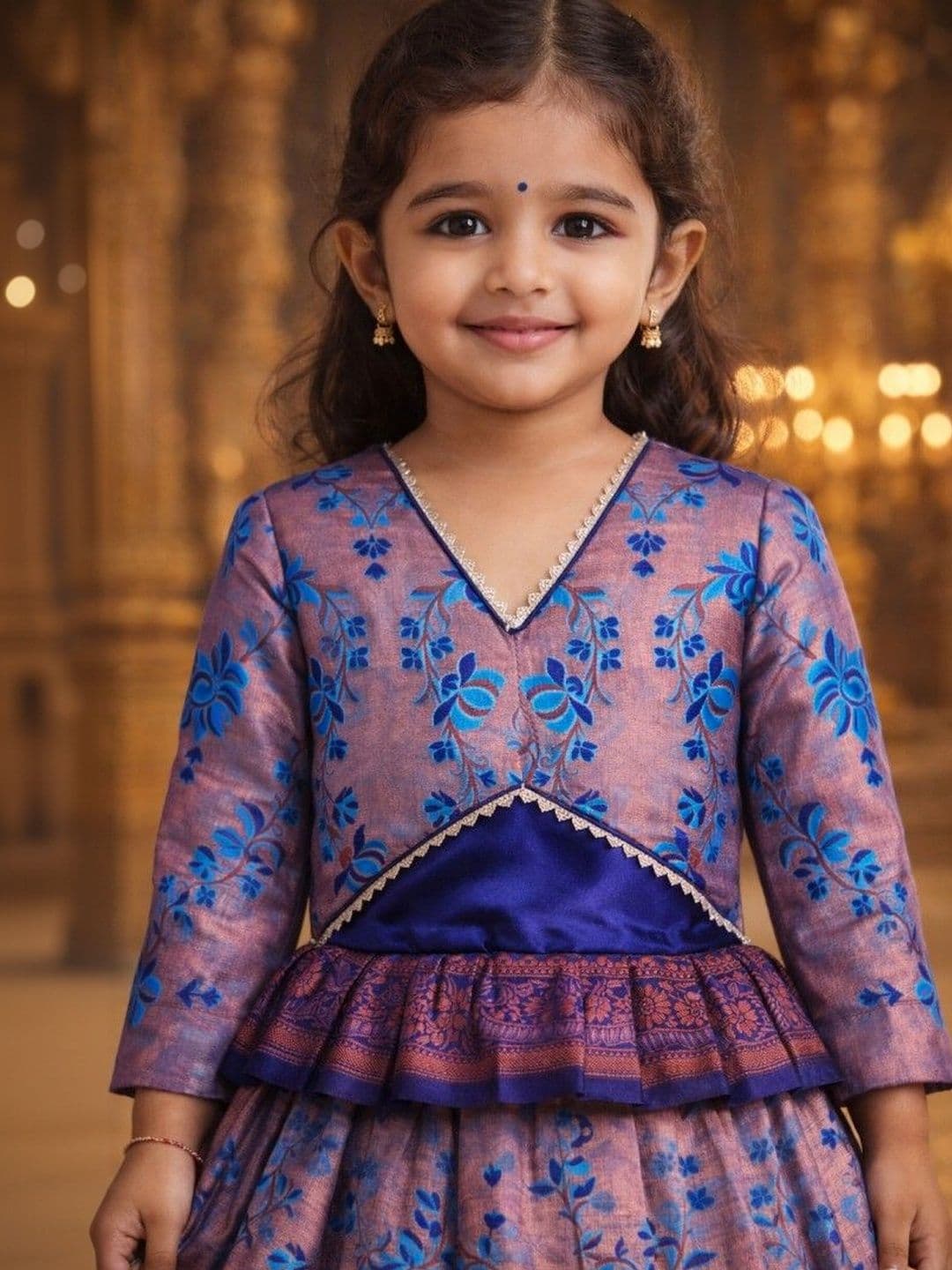 Xepon Girls Embroidered Ready to Wear Lehenga & thumbnail 4
