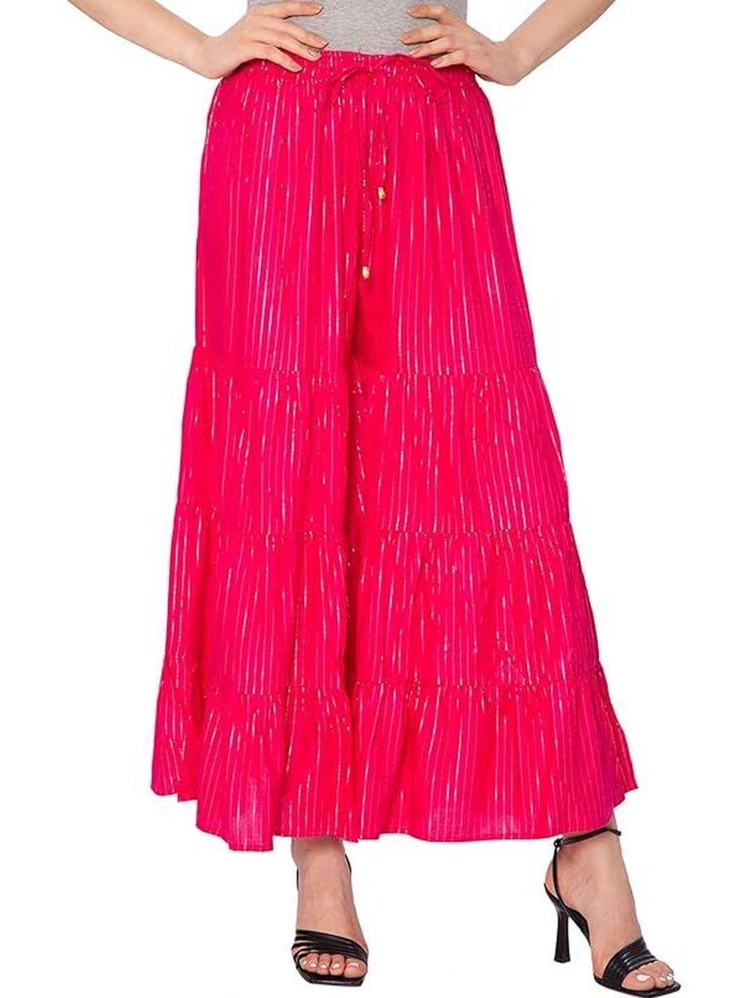 TNQ Women Printed Flared Ethnic Palazzos - view 1