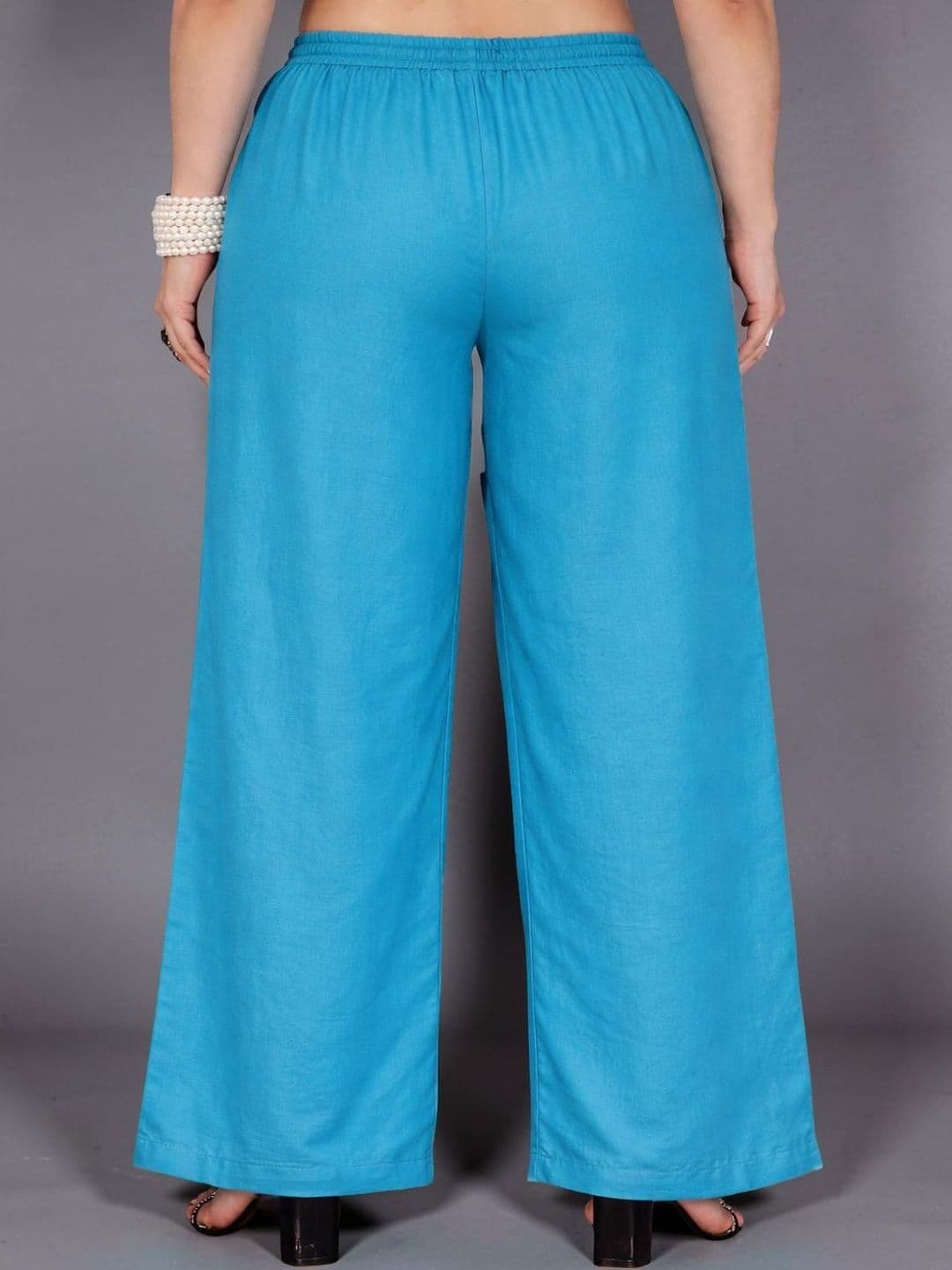 KALINI Women Solid wide leg Palazzos thumbnail 5