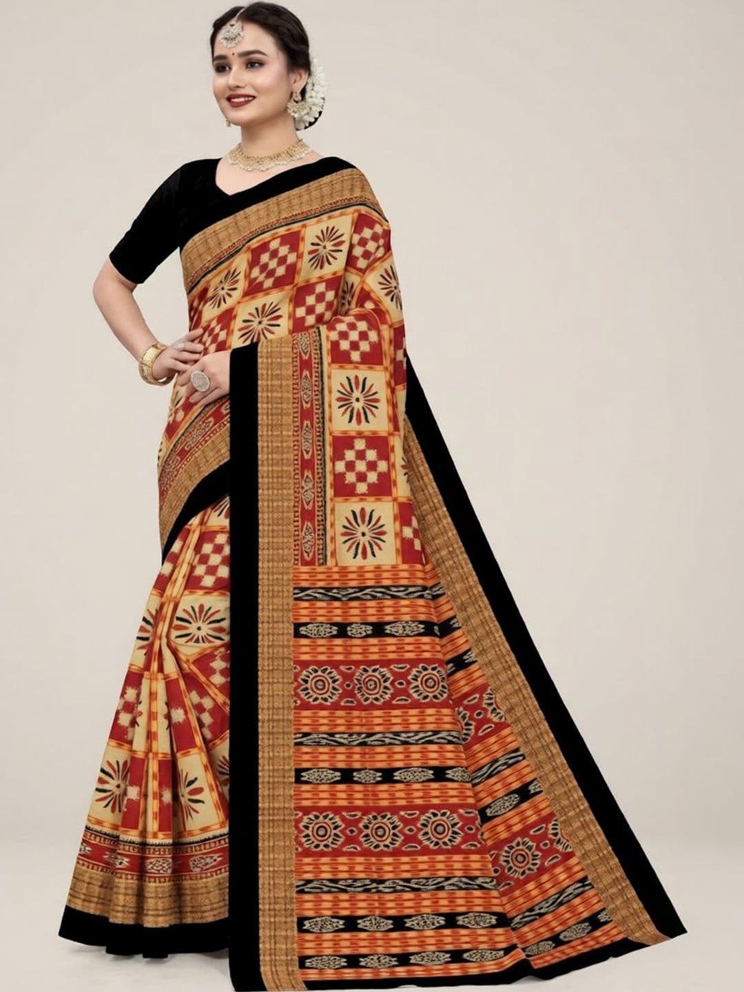 KIND STITCH Pure Cotton Sambalpuri Saree thumbnail 3
