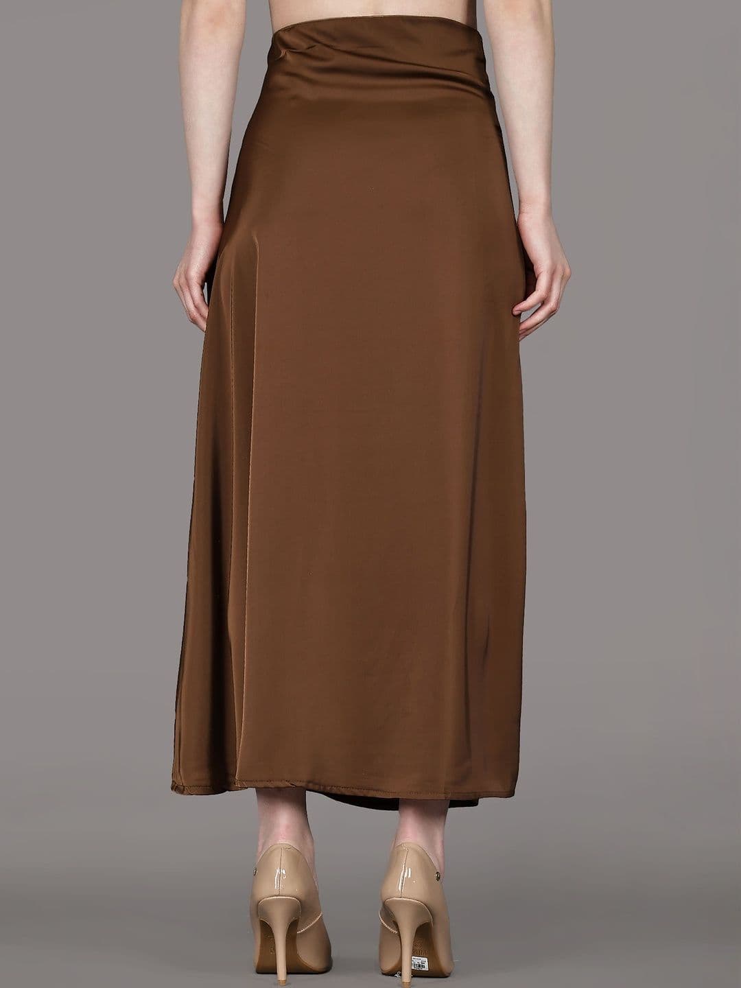 Aadvi Fashion Women Satin Korean Midi A-Line Skirt thumbnail 3