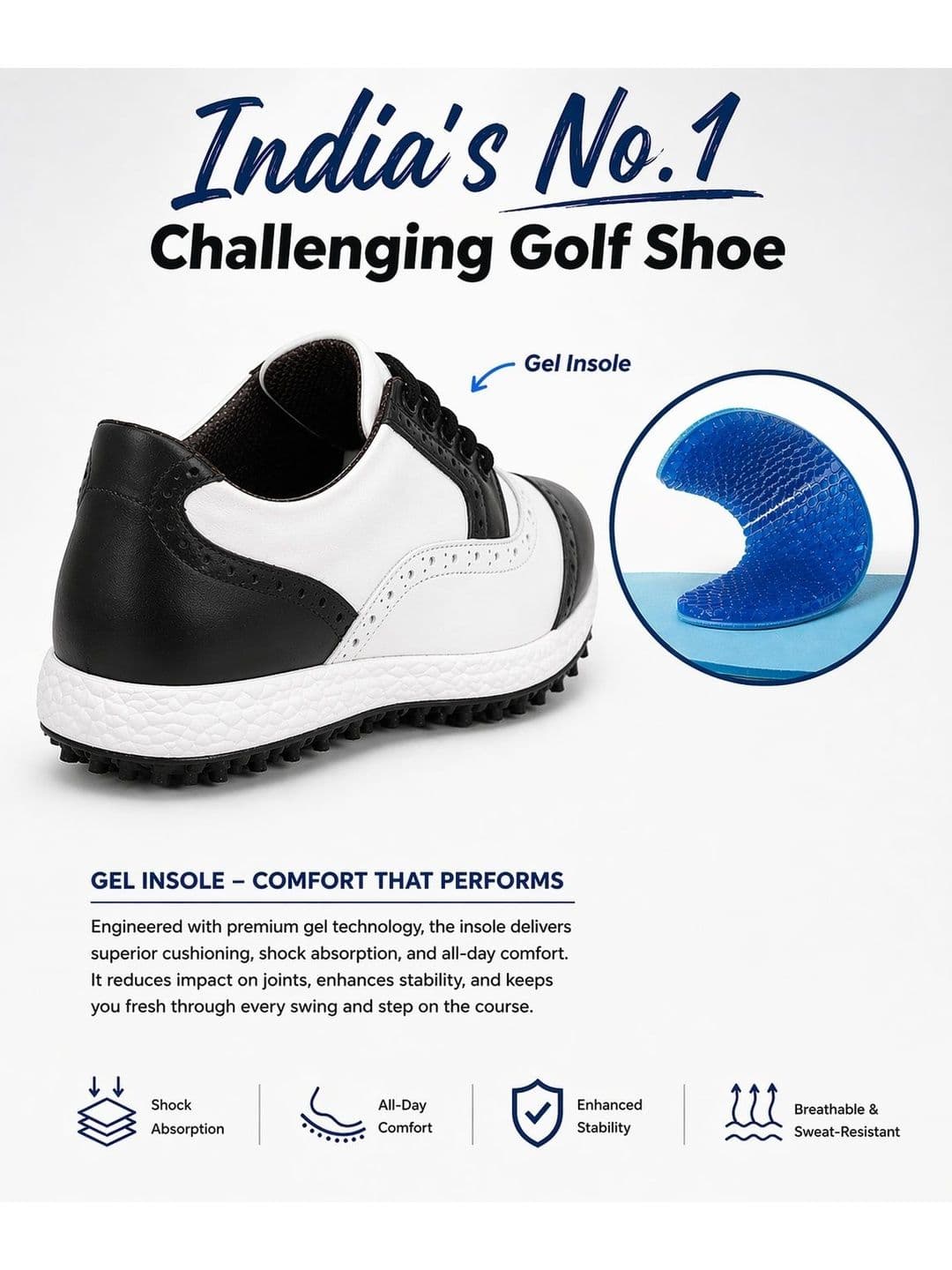 HITCARO Men Leather Golf Shoes thumbnail 3