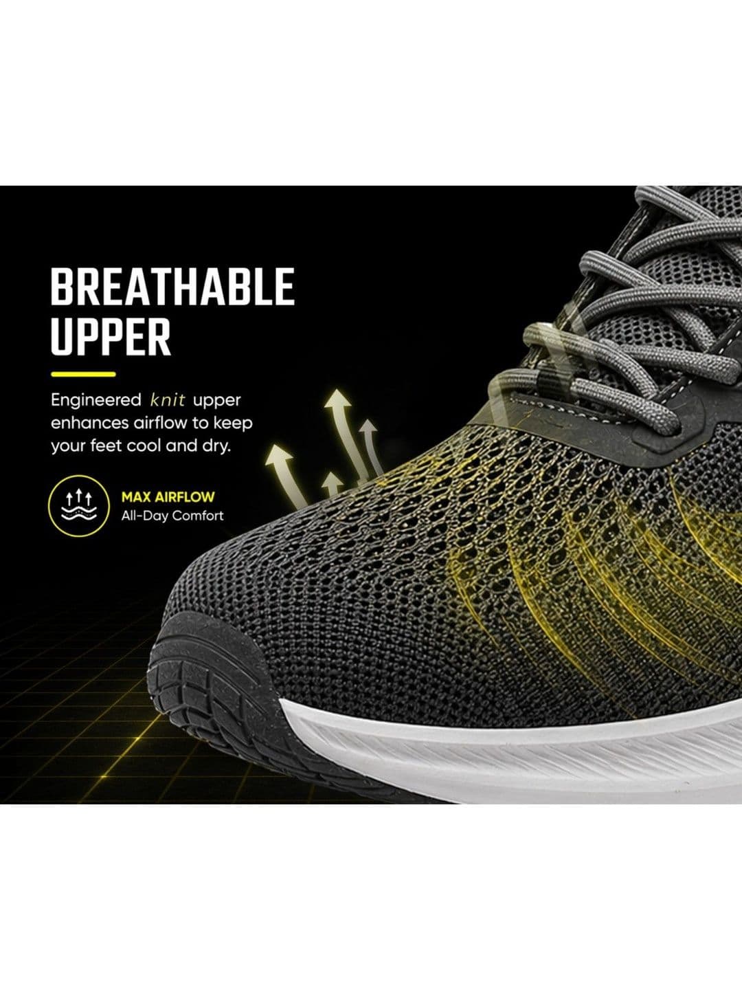 KRAASA Men Mesh Running Non-Marking Shoes thumbnail 4