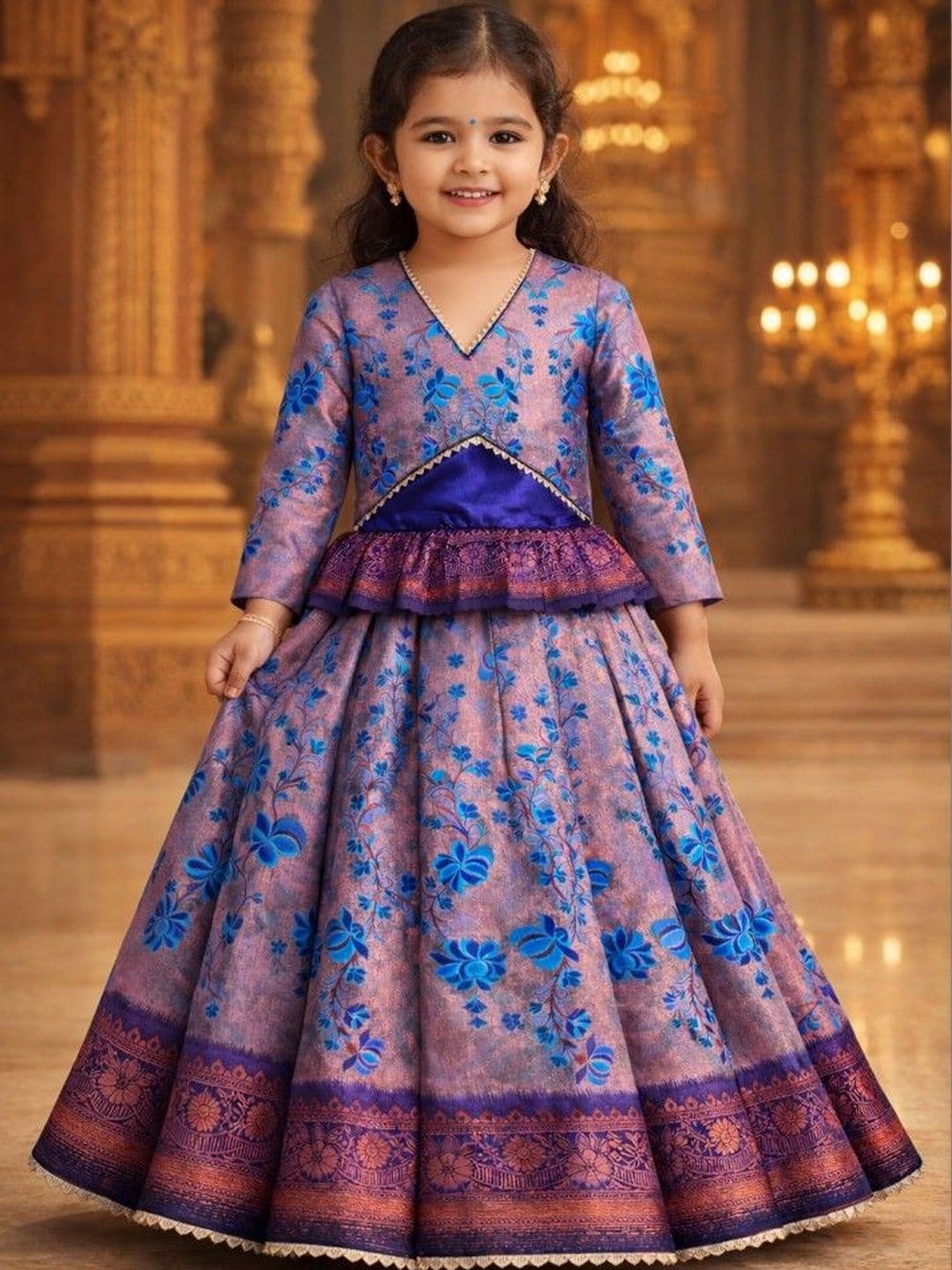Xepon Girls Embroidered Ready to Wear Lehenga & - view 1