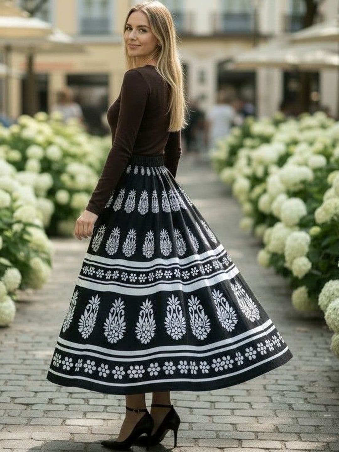 Cot'N Soft Women Pure Cotton Paisley Midi Flared Skirt thumbnail 6