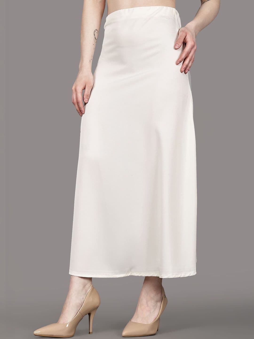Aadvi Fashion Women Satin Side Slit Midi A-Line Skirt - view 1