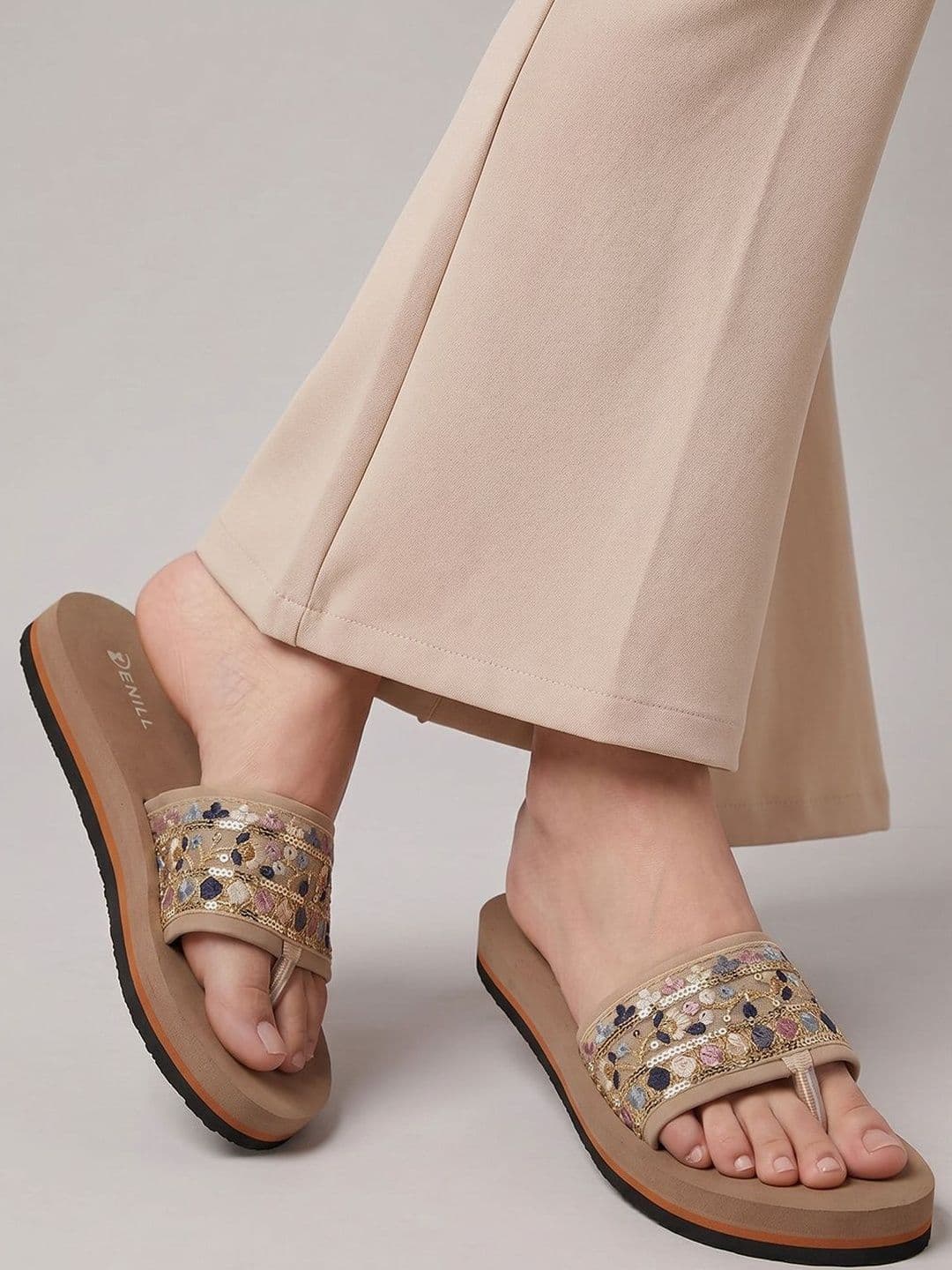 Denill Women Embellished Open Toe Flats thumbnail 3